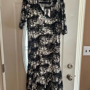 Attitudes by Renee Monochrome Midi Dress